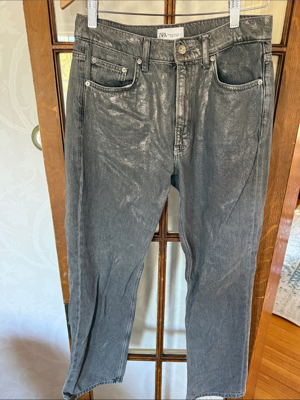 Zara Men’s Washed Black Relaxed Jeans
